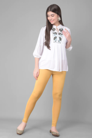 Solid Sun Orange 101 Indo Cut Leggings